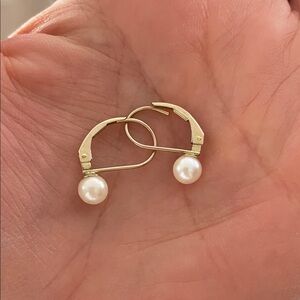 Elegant Gold Pearl Earrings